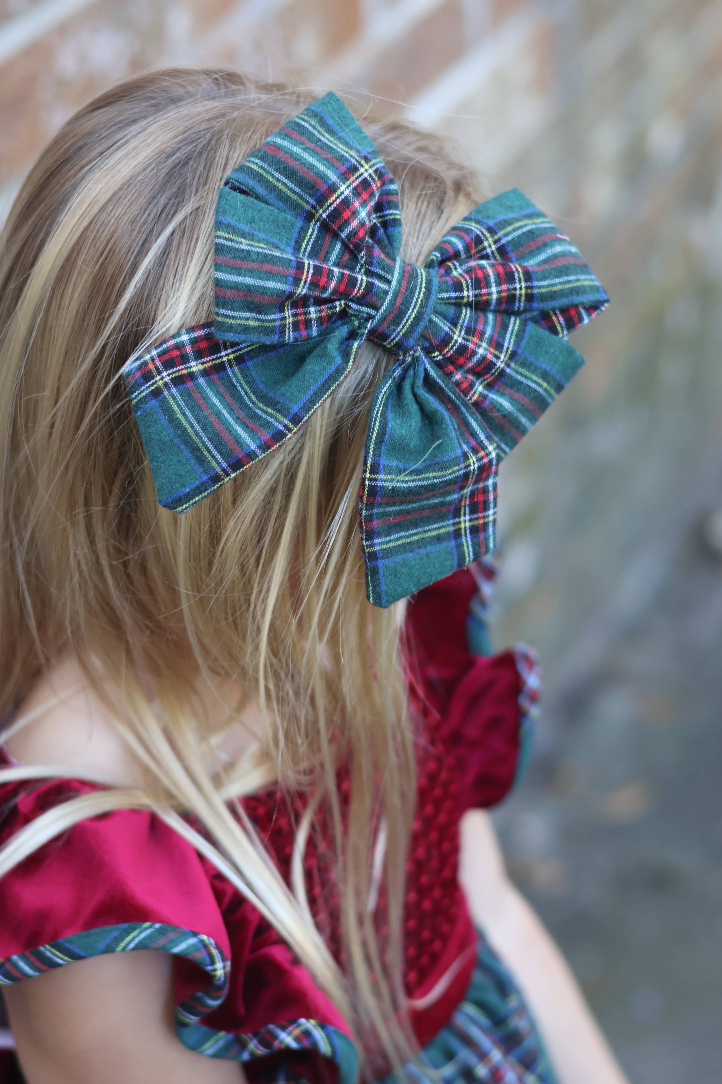 Hairbow -  Red and Green Plaid