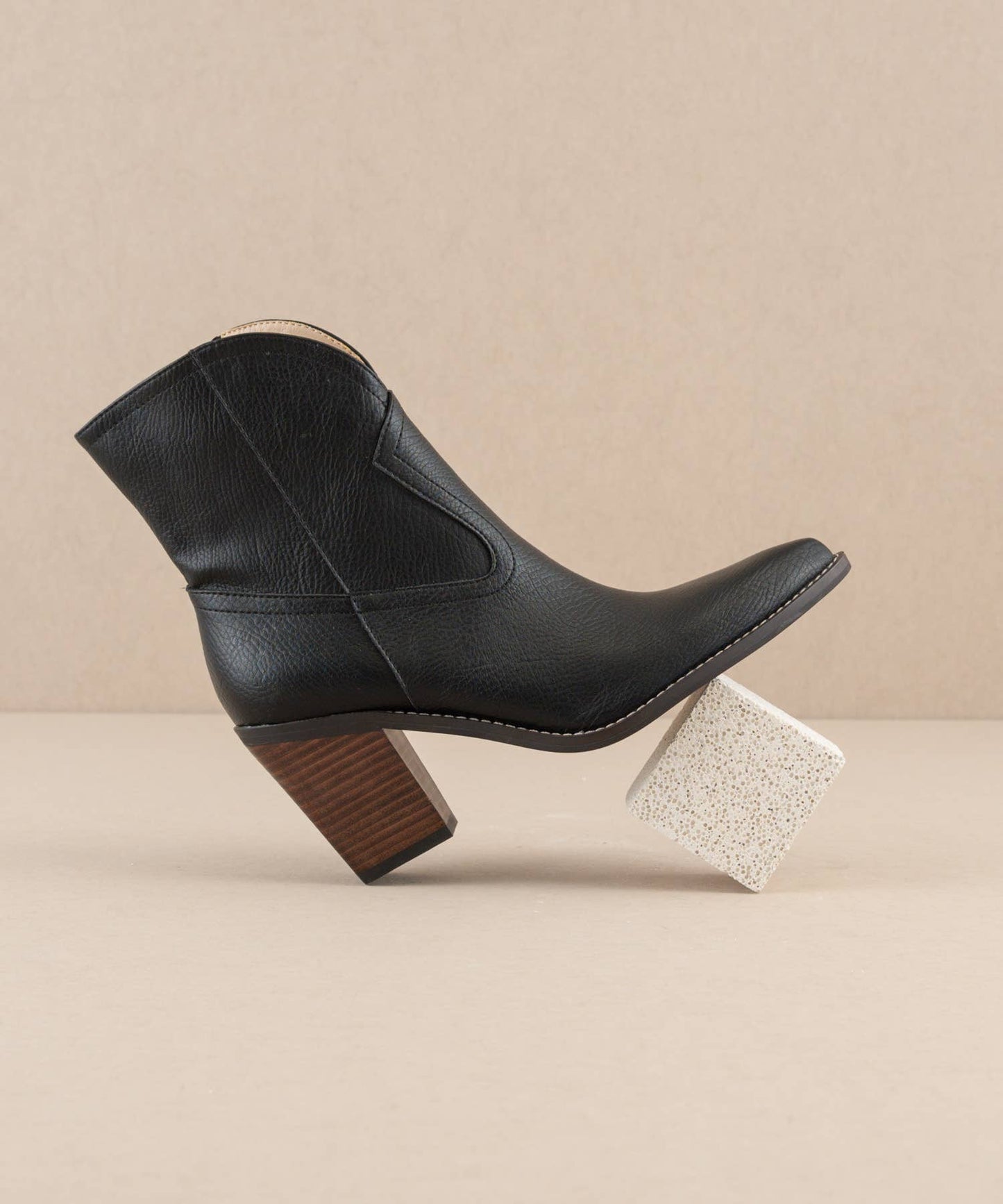 The Harmony Black | Elegant Two Paneled Western Bootie