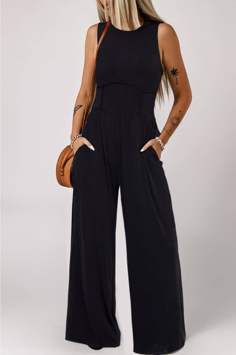 LDC Sleeveless High Wasit Wide Leg Jumpsuit