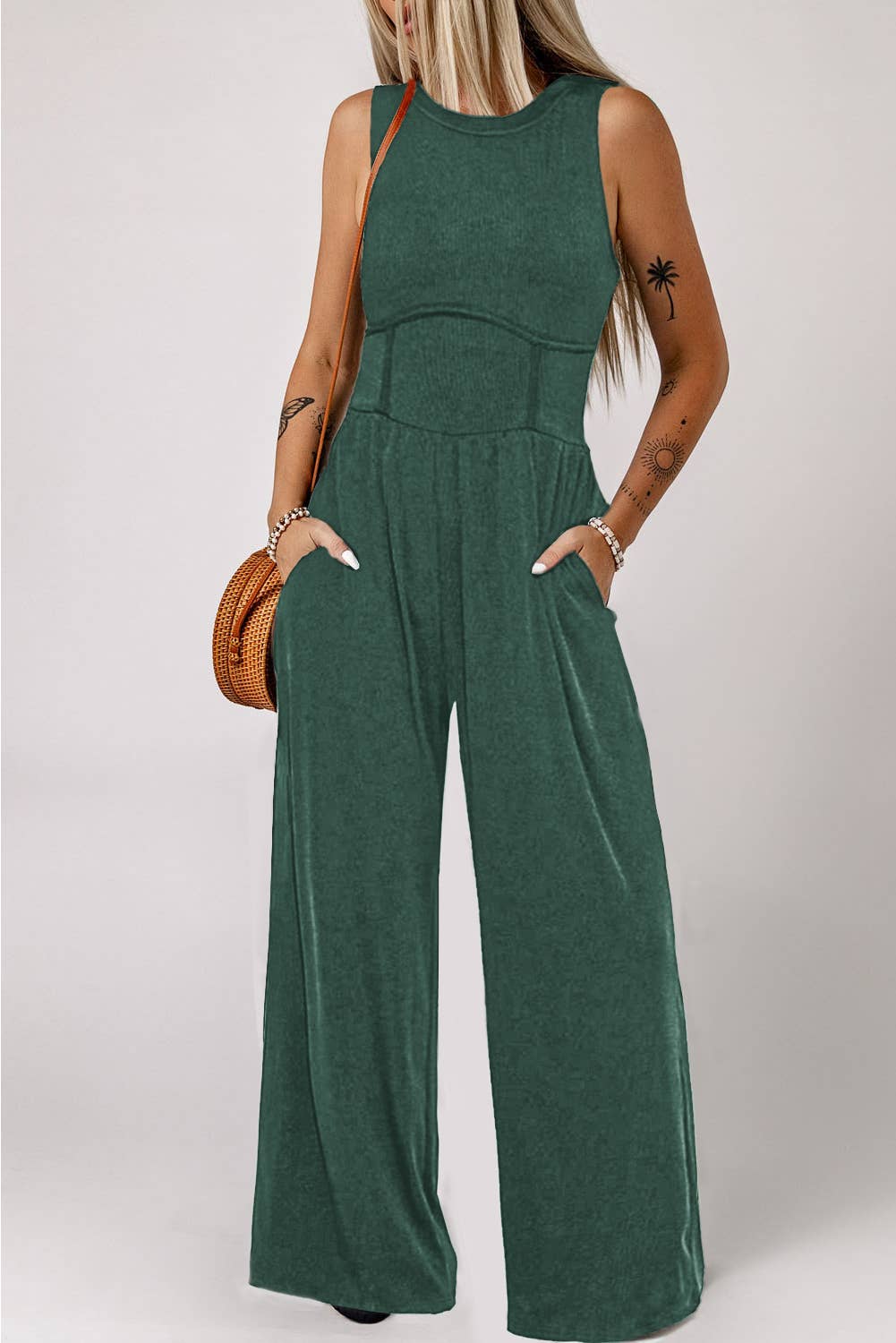 LDC Sleeveless High Wasit Wide Leg Jumpsuit