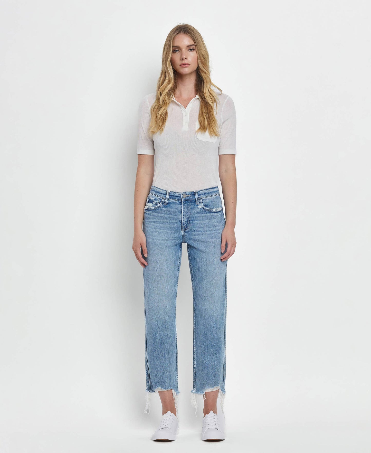 HIGH RISE REGULAR STRAIGHT JEANS T6478