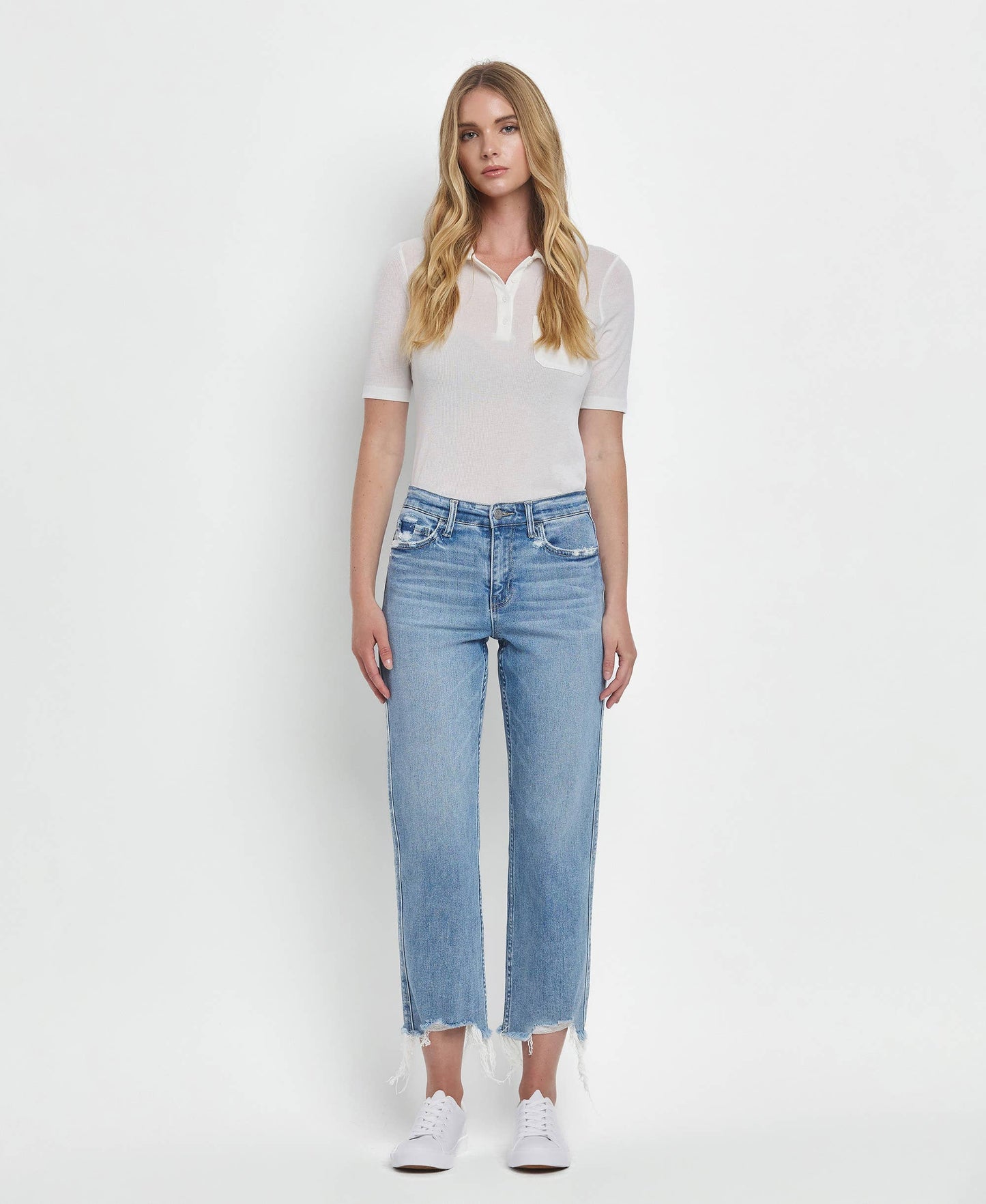 HIGH RISE REGULAR STRAIGHT JEANS T6478