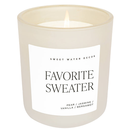 Favorite Sweater 15 oz Soy Candle, Matte Jar - Home Decor