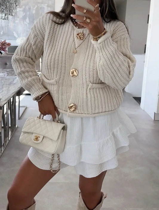 Chunky knit button down