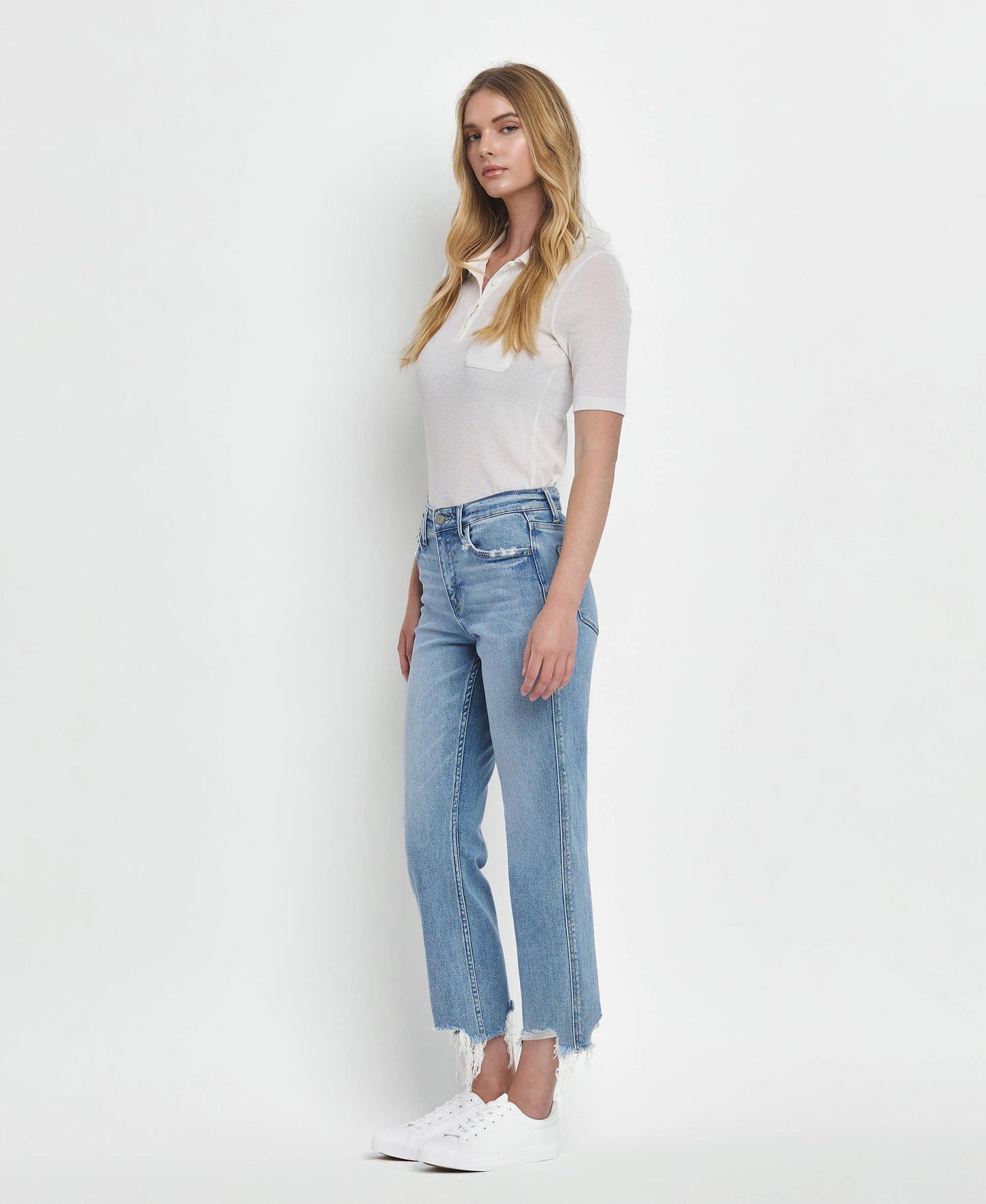 HIGH RISE REGULAR STRAIGHT JEANS T6478