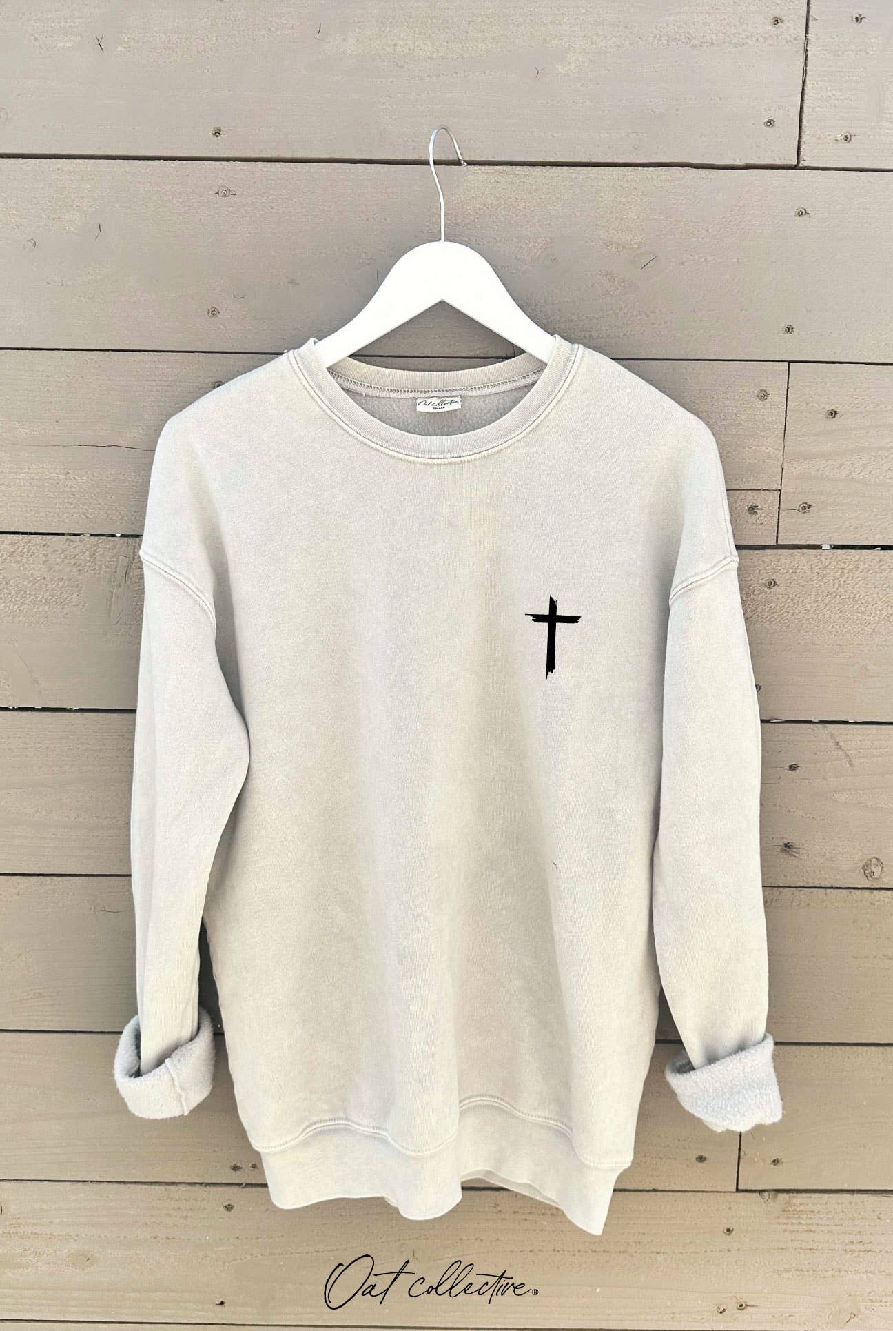 JESUS HAS MY BACK Mineral Graphic Sweatshirt