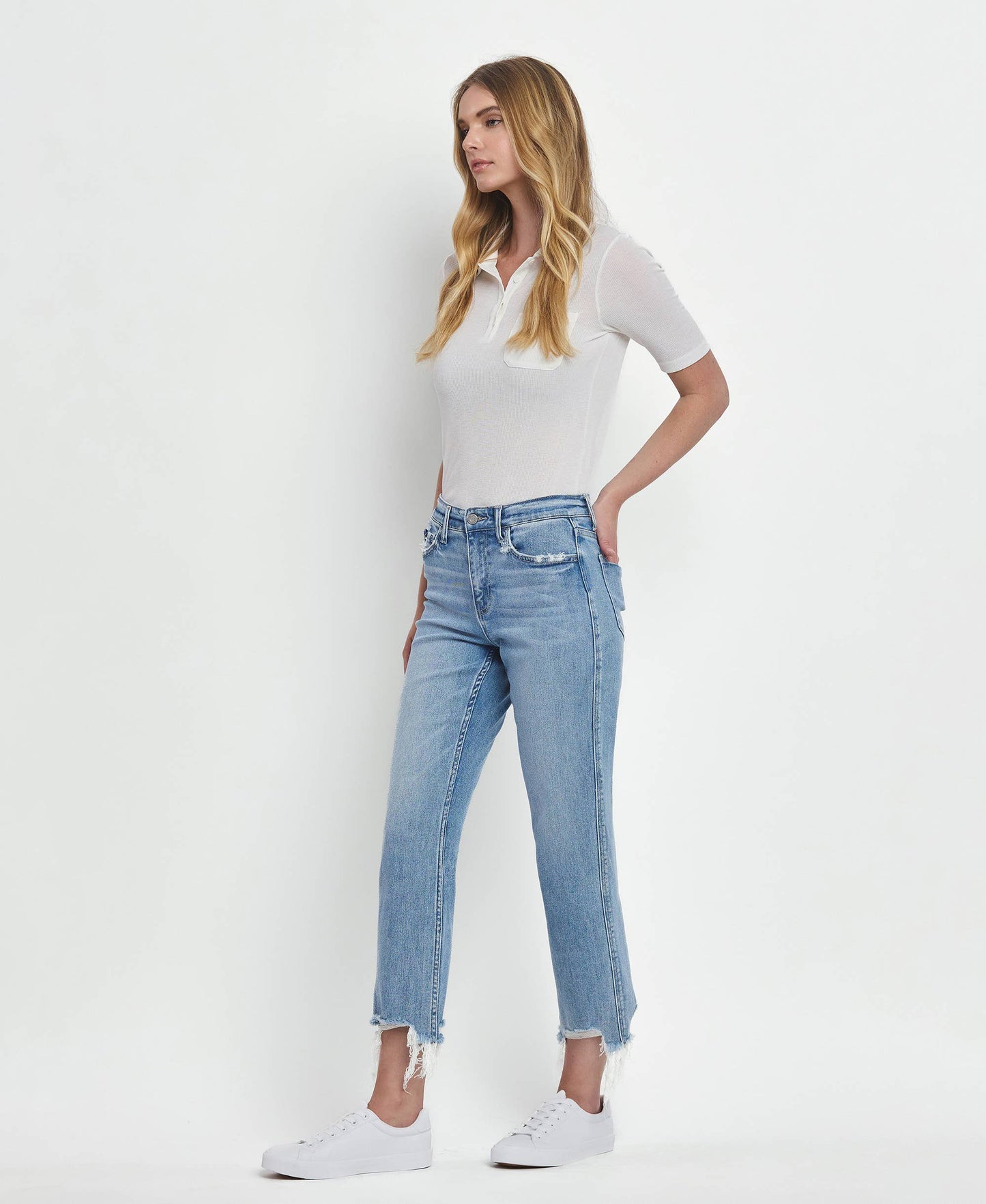 HIGH RISE REGULAR STRAIGHT JEANS T6478