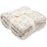 Luxe Leopard Throw Blanket - Stone Leopard