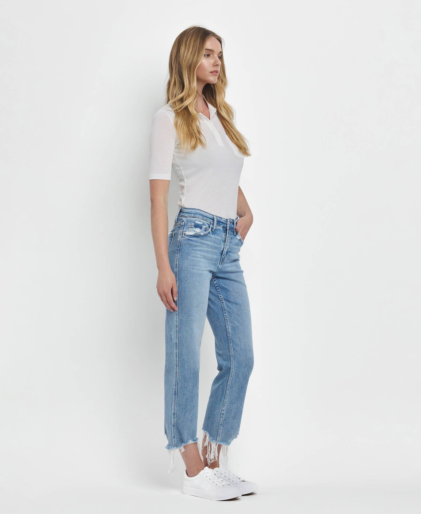 HIGH RISE REGULAR STRAIGHT JEANS T6478