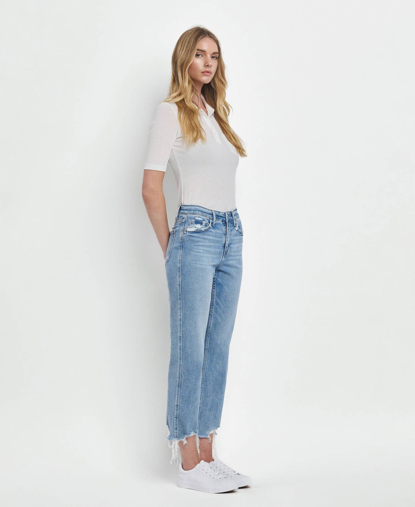 HIGH RISE REGULAR STRAIGHT JEANS T6478