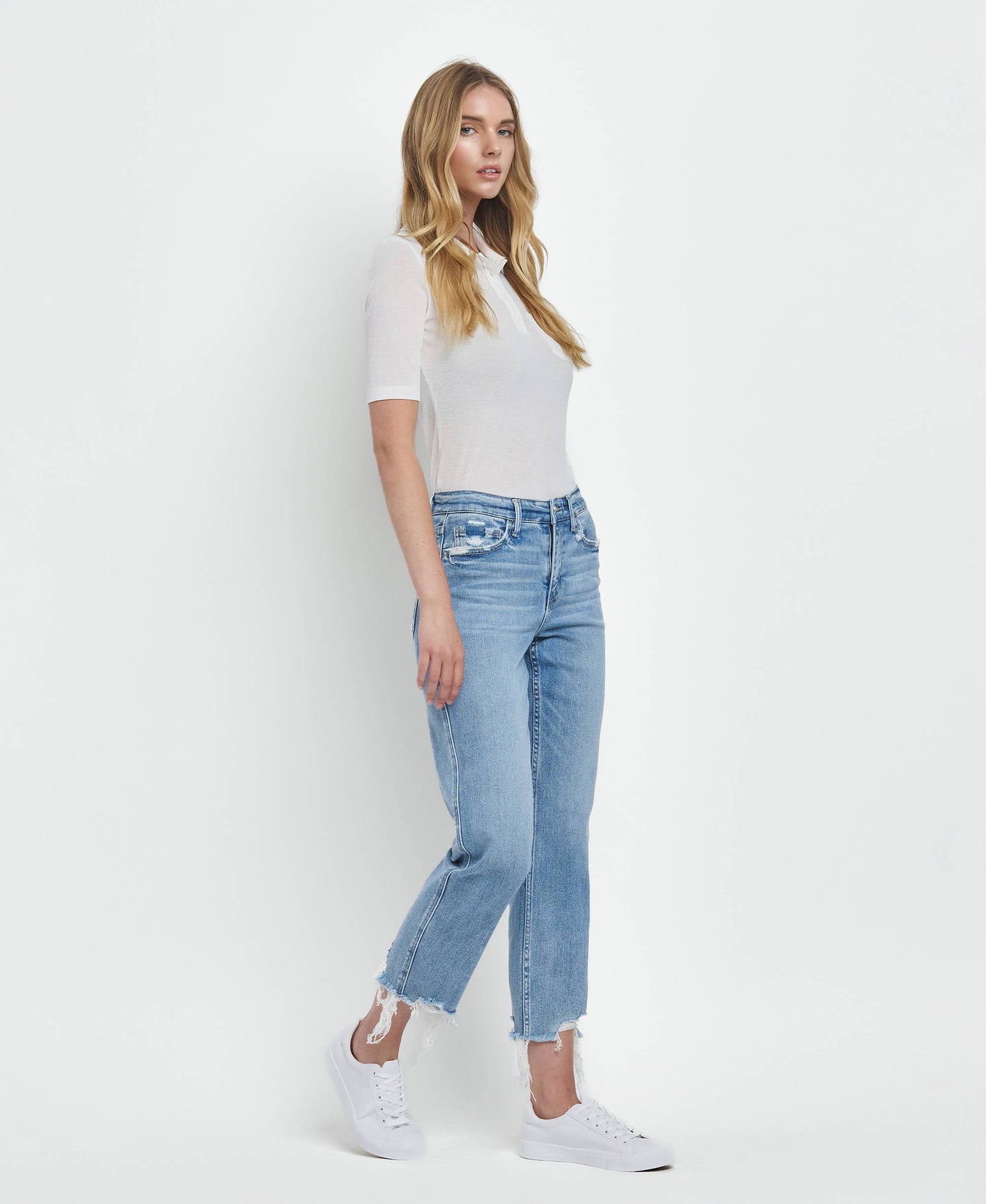 HIGH RISE REGULAR STRAIGHT JEANS T6478