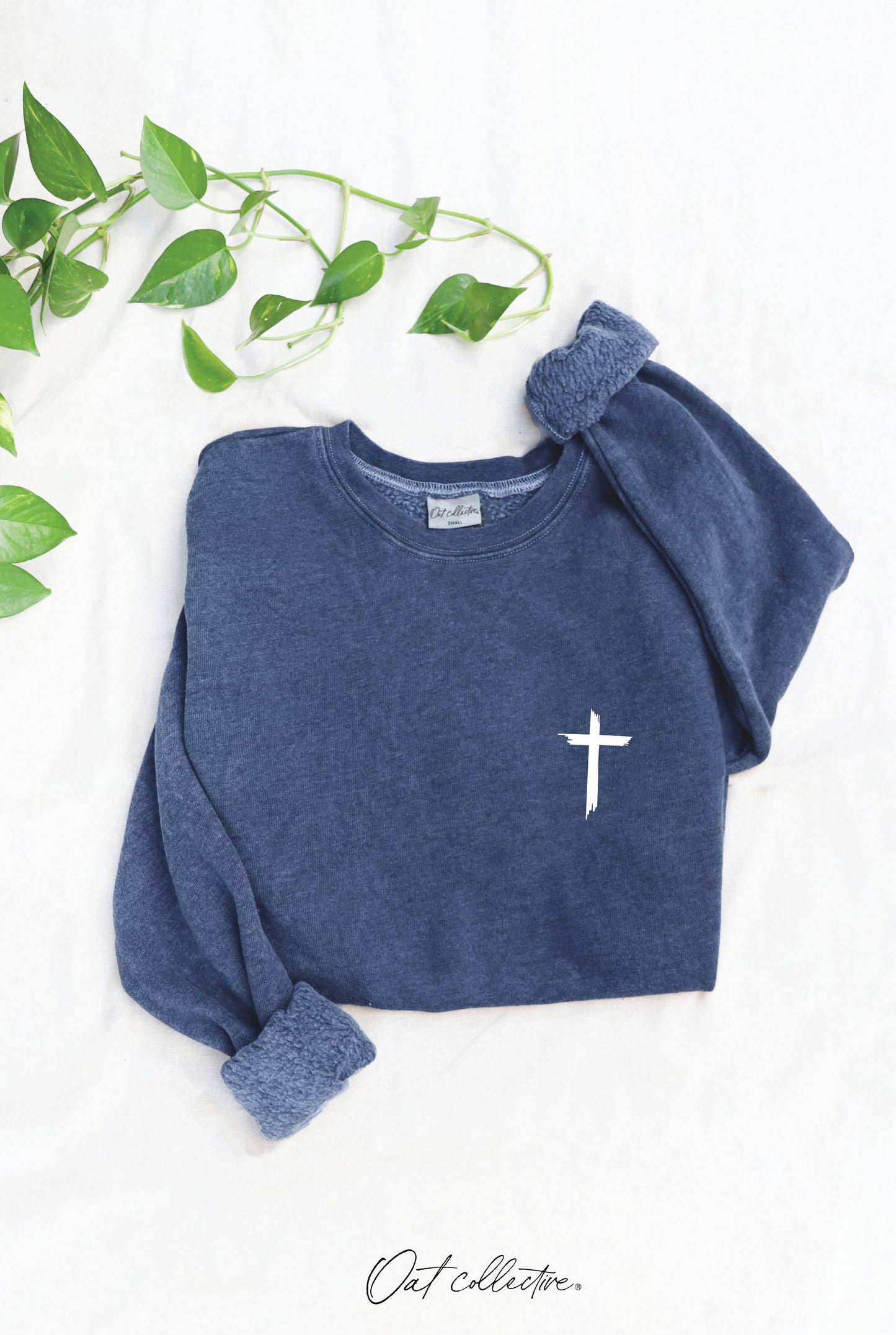 JESUS HAS MY BACK Mineral Graphic Sweatshirt