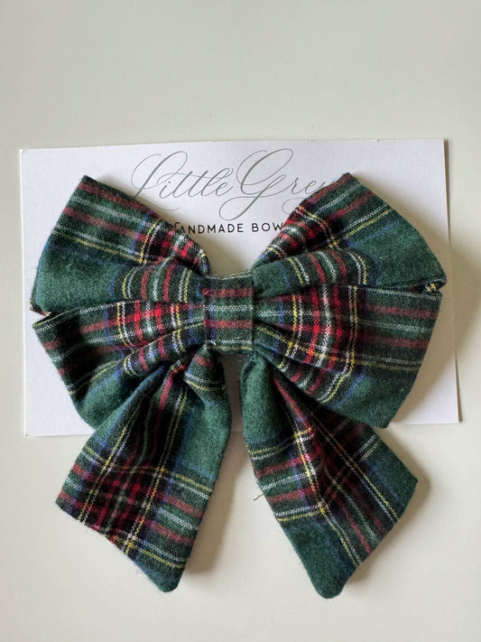 Hairbow -  Red and Green Plaid