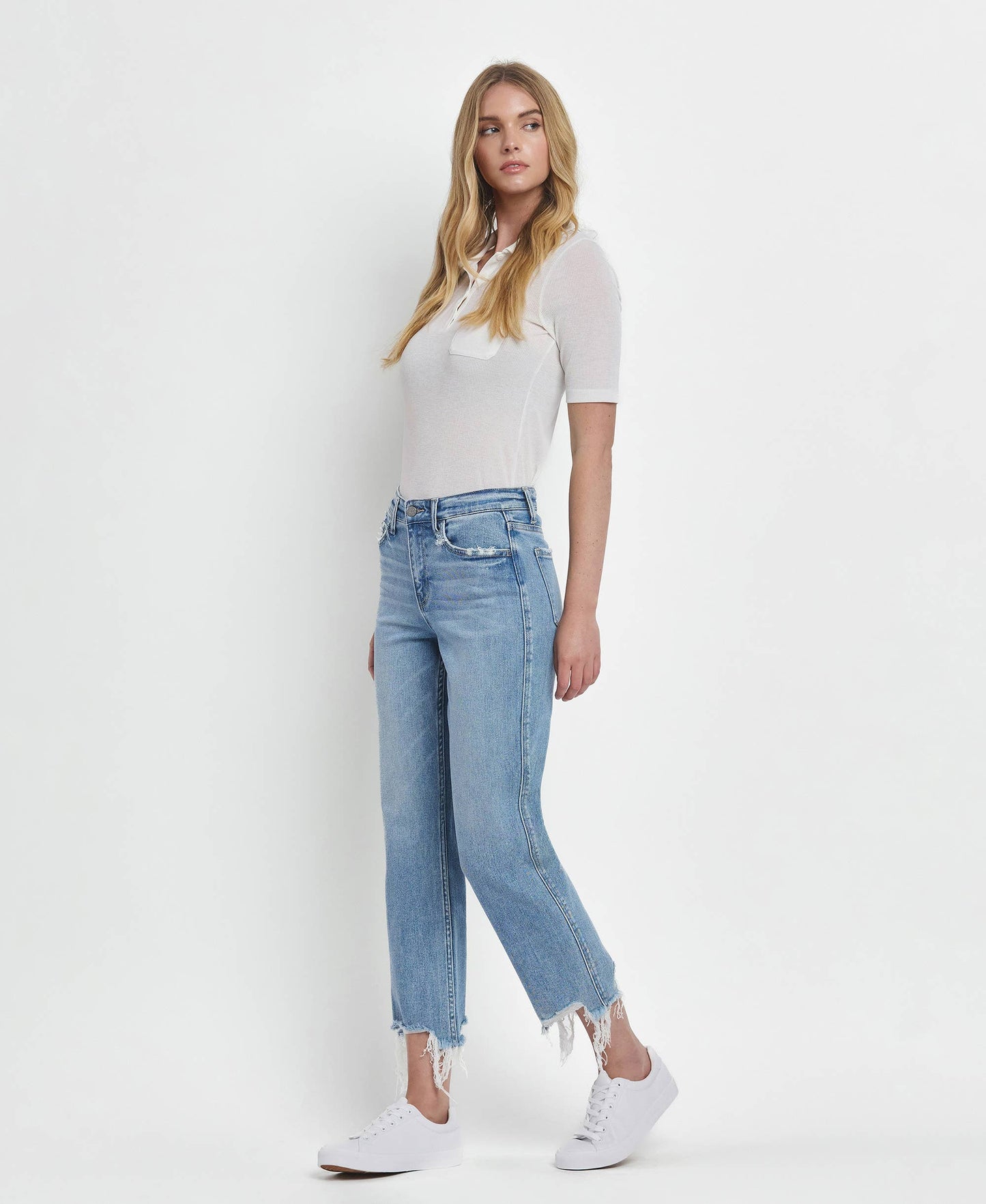 HIGH RISE REGULAR STRAIGHT JEANS T6478