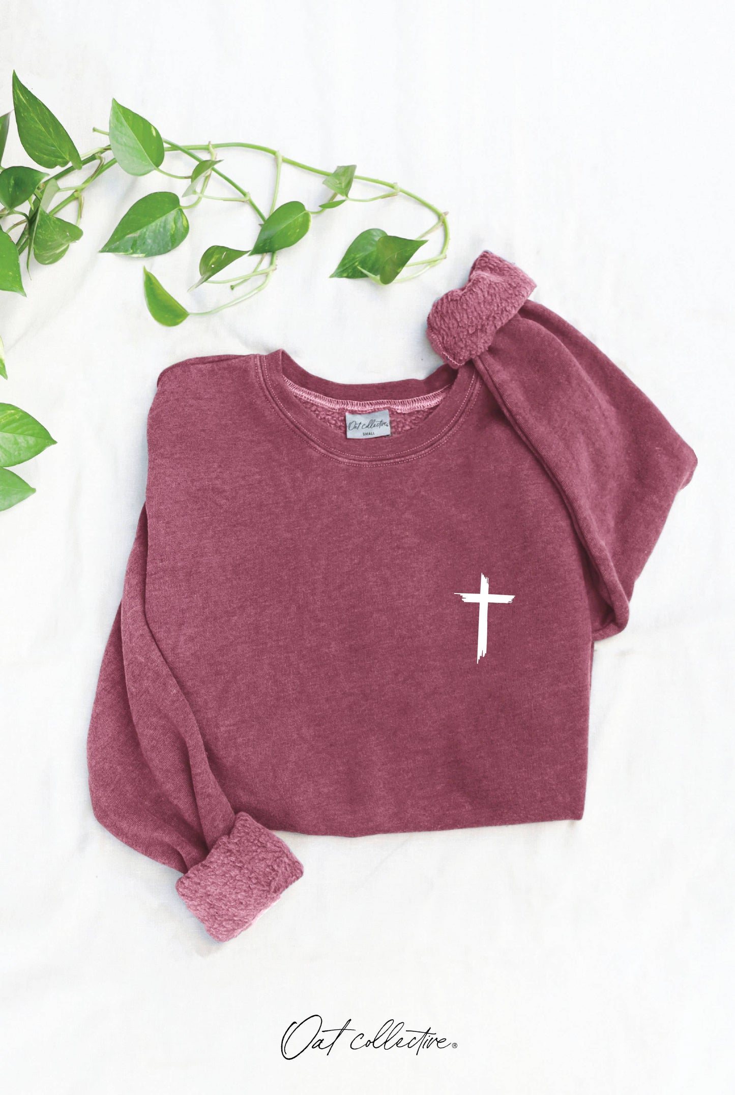 JESUS HAS MY BACK Mineral Graphic Sweatshirt