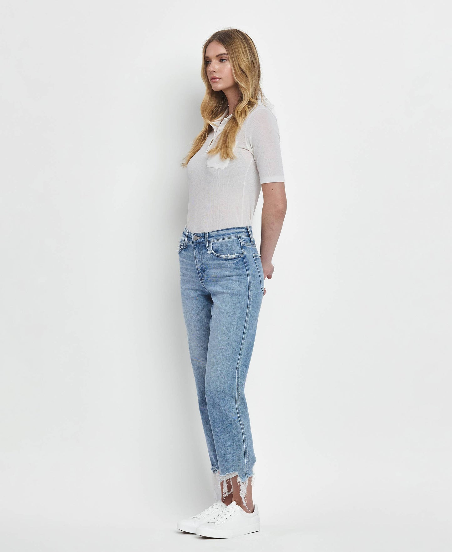 HIGH RISE REGULAR STRAIGHT JEANS T6478