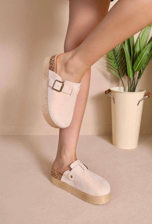 Wedge mules with buckle SS -248