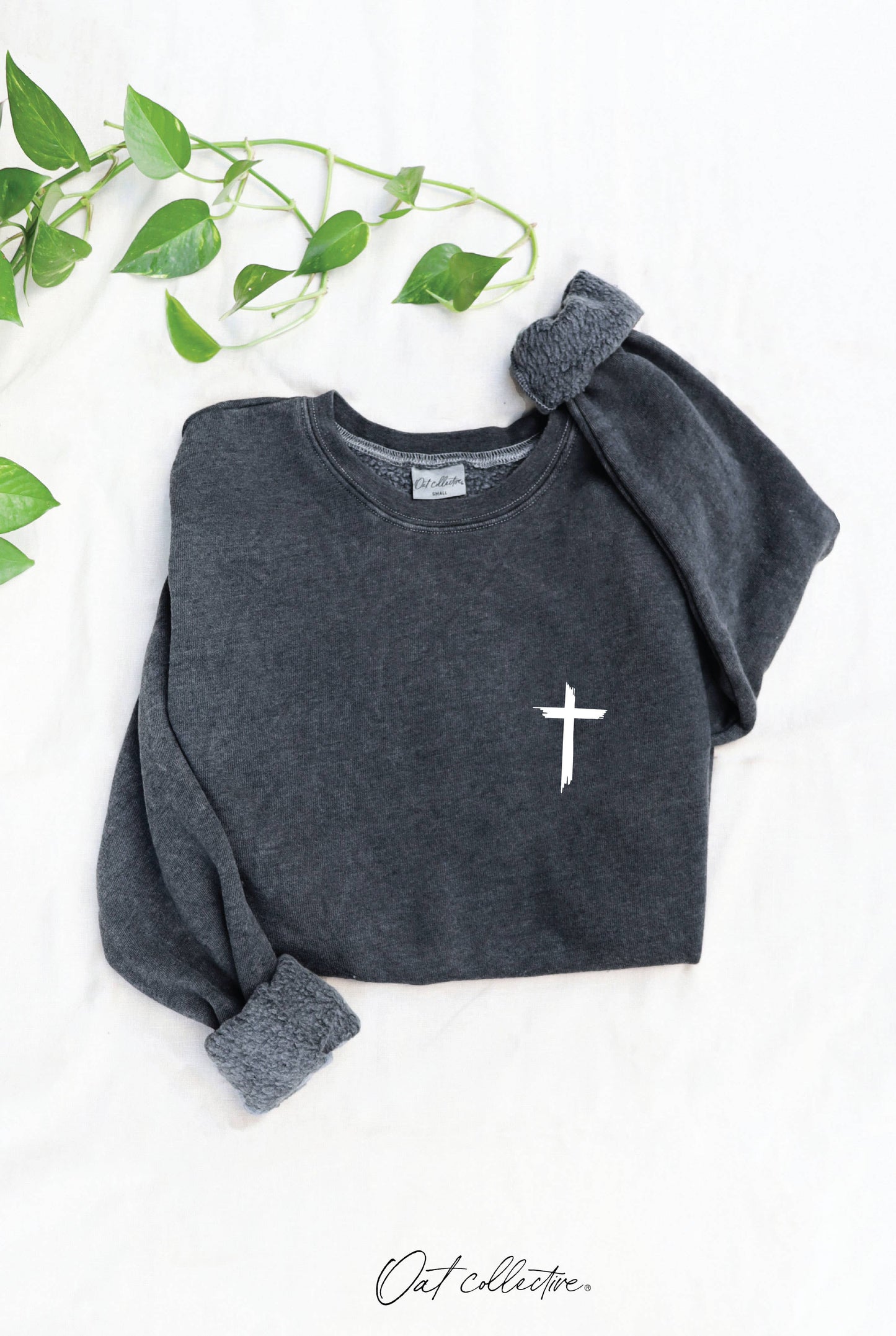 JESUS HAS MY BACK Mineral Graphic Sweatshirt