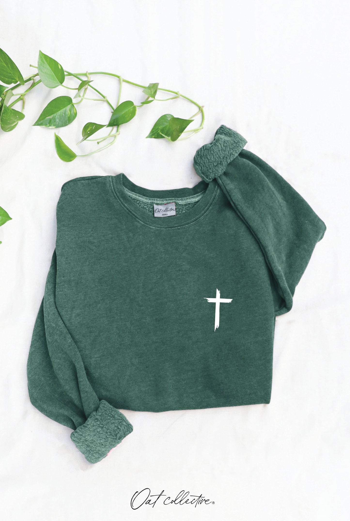 JESUS HAS MY BACK Mineral Graphic Sweatshirt