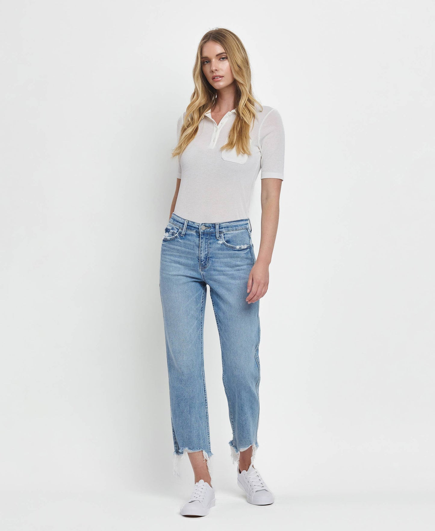 HIGH RISE REGULAR STRAIGHT JEANS T6478