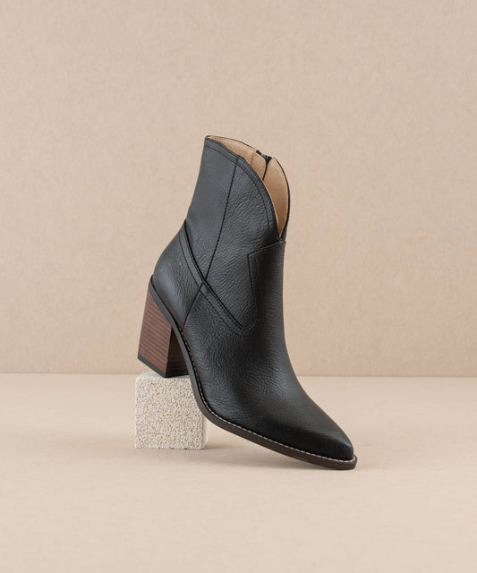 The Harmony Black | Elegant Two Paneled Western Bootie